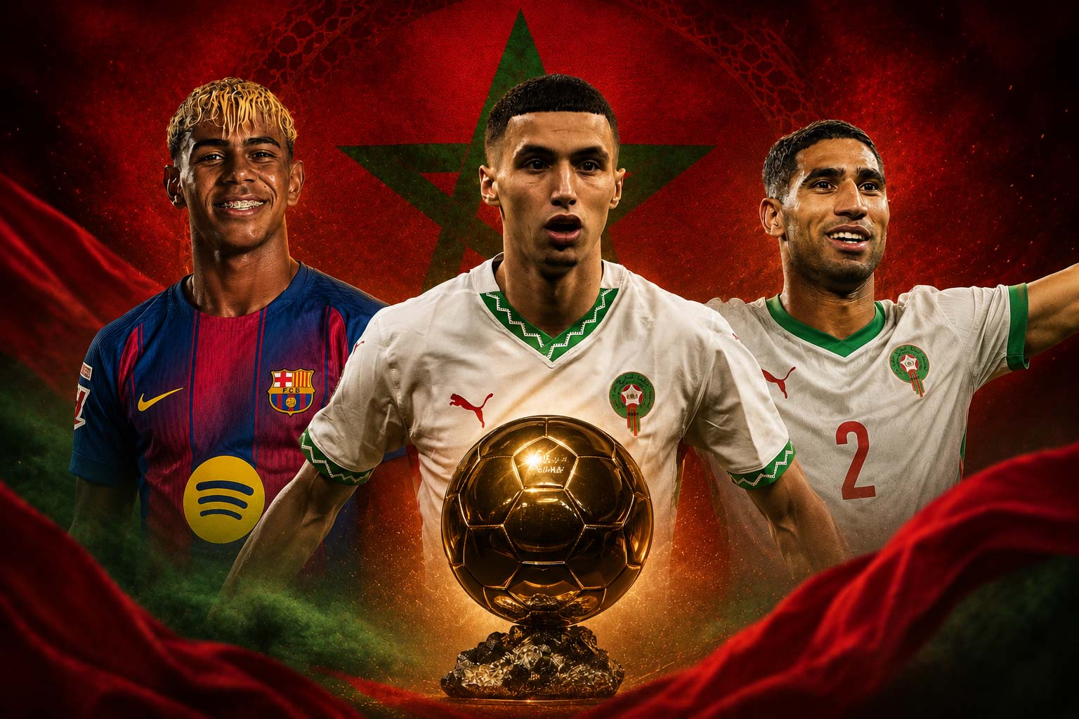 Les espoirs marocains pour gagner un Ballon d'Or
