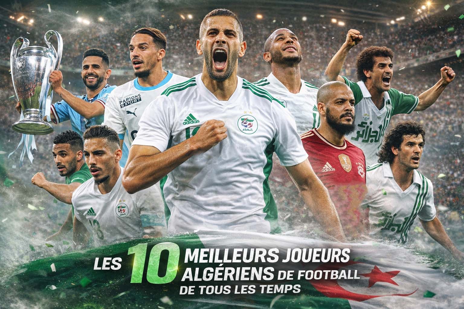 Top 10 des meilleurs joueurs algériens de l'histoire en montage photo