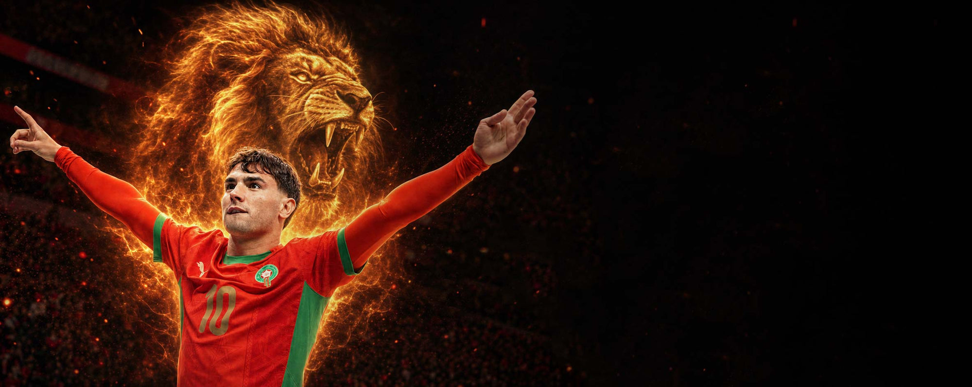 Brahim Diaz célèbre avec le maillot du Maroc