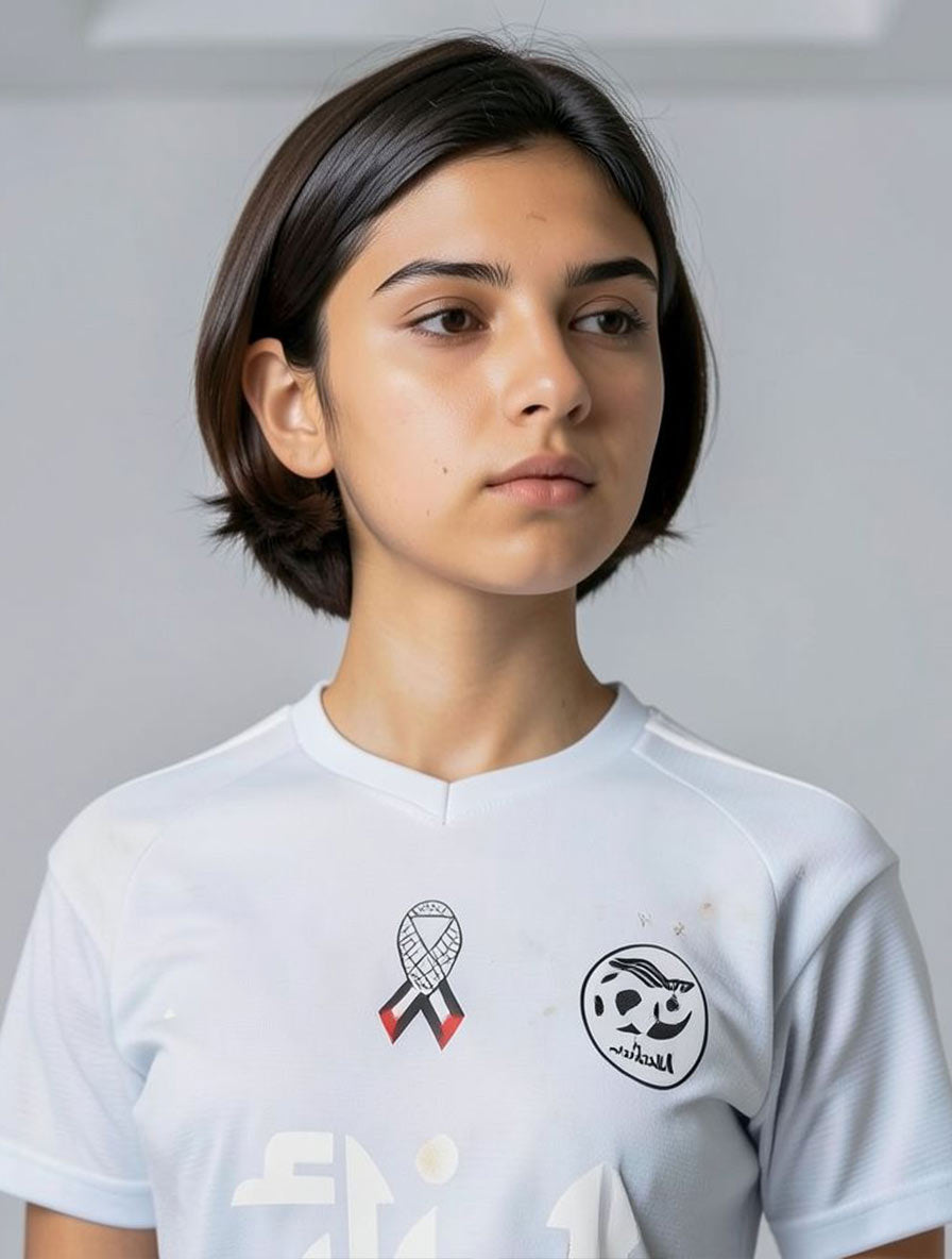 Maillot de l'Algérie blanc avec un ruban de la Palestine