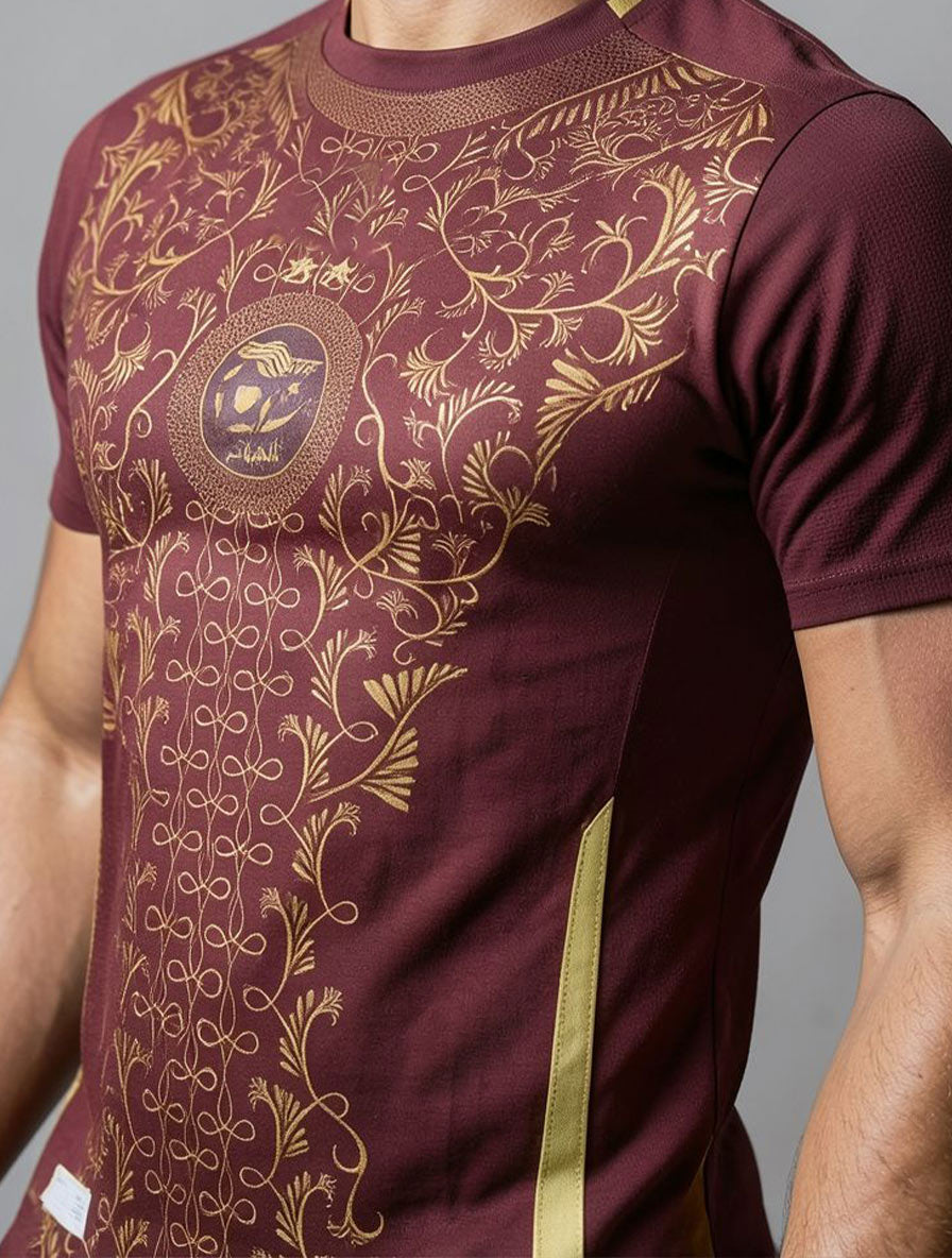 Maillot bordeaux et doré de l'Algérie