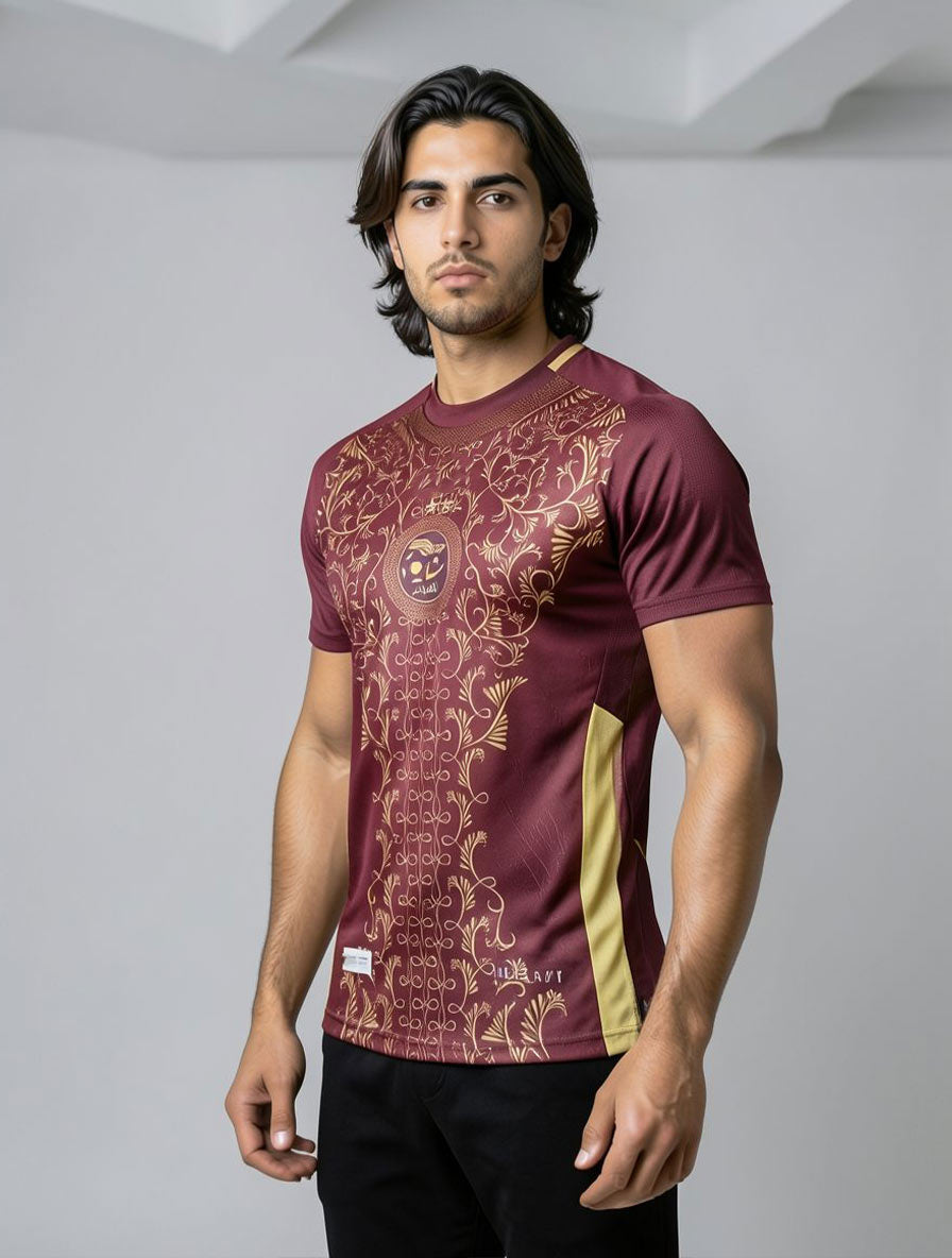 Maillot bordeaux et doré de l'Algérie