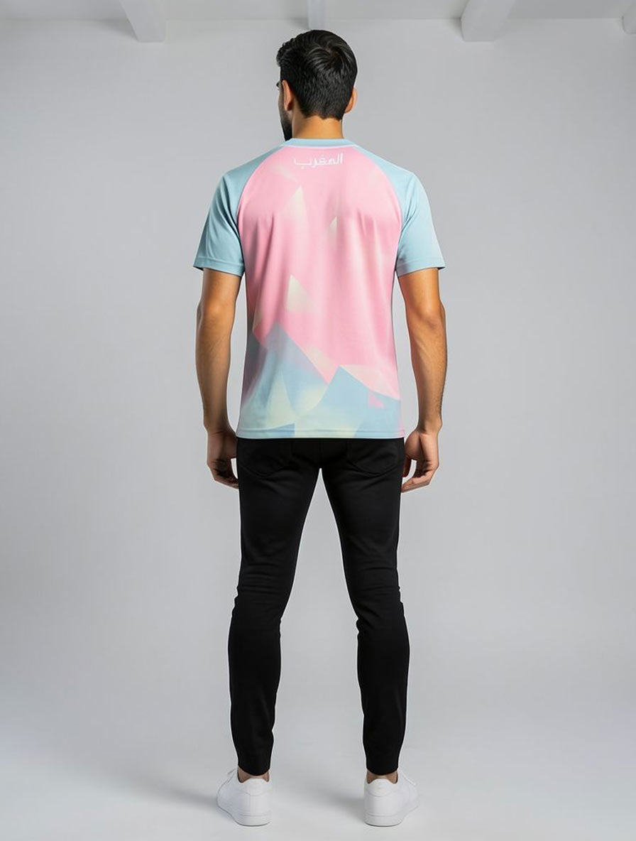 Maillot du Maroc bleu et rose