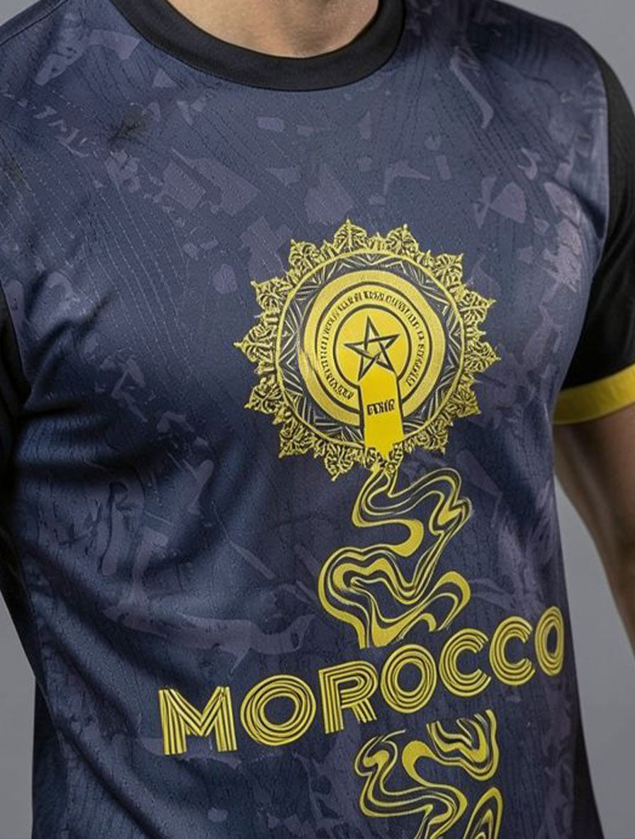 Maillot du Maroc noir avec un soleil